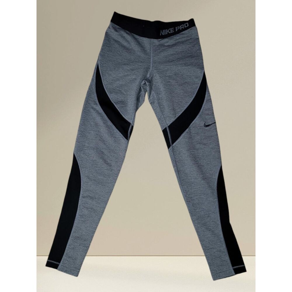 NIKE PRO Womens HYPERWARM Training Tights-Grey/Black Size L